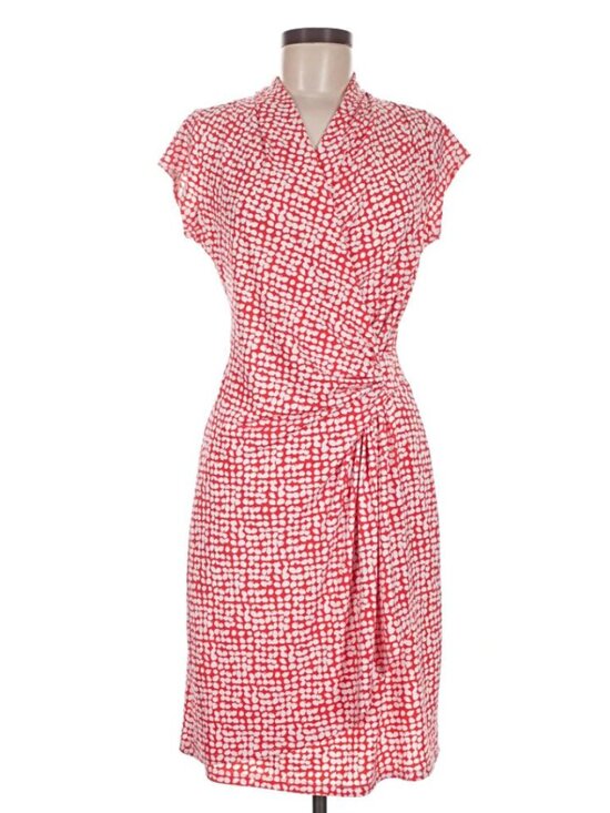 Karen Kane Dresses & Skirts - NWT Karen Kane Red Faux Wrap Dress Work Office Modest Cocktail Stretch Floral XS